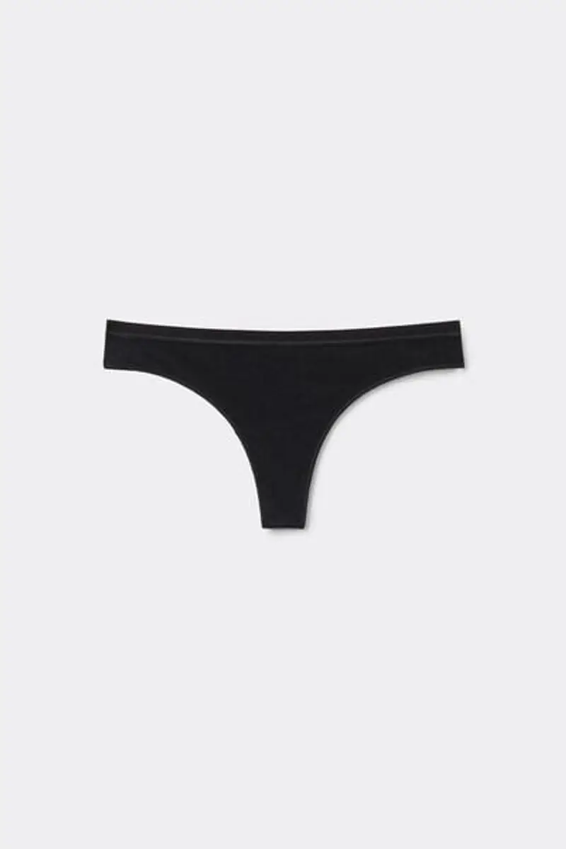 Tezenis Perizoma in cotone organico Donna Nero Taglia XS