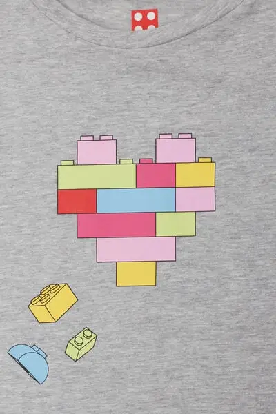 Pigiama Lungo Bimba in Cotone Stampa Lego Bambina Stampa miniatura 2