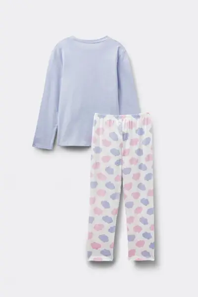 Pigiama Lungo Bimba in Cotone Stampa Nuvole Bambina Stampa miniatura 3