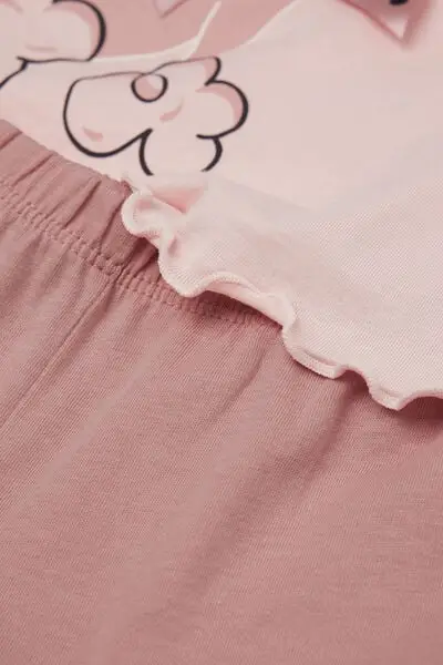 Pigiama Lungo Bimba in Viscosa Stampa Cane Bambina Rosa miniatura 3