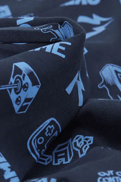 Pigiama Lungo Bimbo Cotone Pesante Stampa Game Bambino Blu miniatura 2