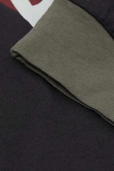 Pigiama Lungo Bimbo Cotone Stampa Dino Bambino Nero miniatura 3