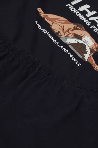 Pigiama Lungo Cotone Bimbo "Morning People" Bambino Blu miniatura 3