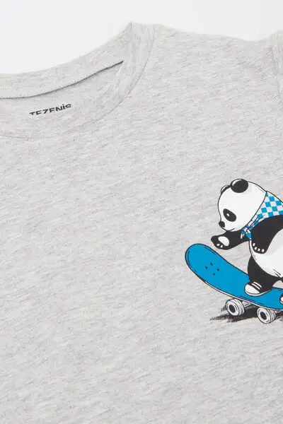 Pigiama Lungo Cotone Bimbo Stampa Panda Bambino Stampa miniatura 2