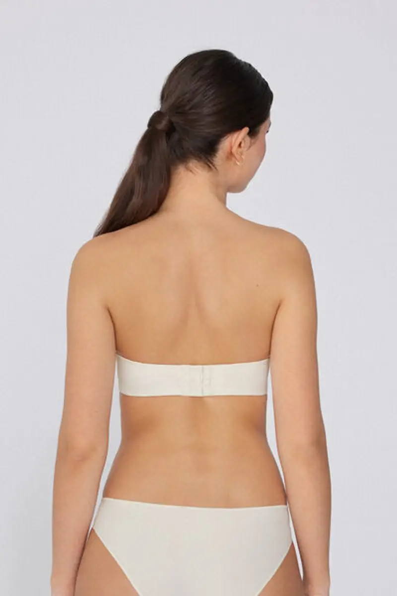 Tezenis Reggiseno a Fascia Leggermente Imbottito Microfibra Riciclata Full Coverage Donna Avorio Taglia 4E miniatura 2