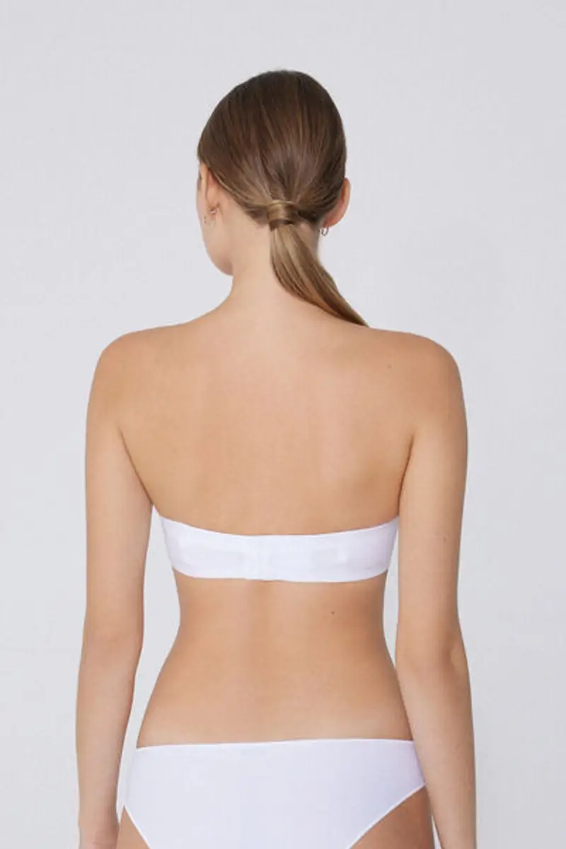 Tezenis Reggiseno a Fascia Leggermente Imbottito Microfibra Riciclata Full Coverage Donna Bianco Taglia 3B miniatura 2