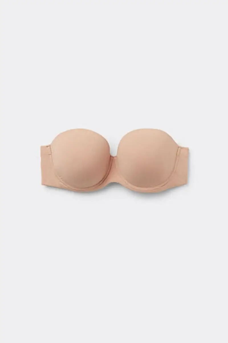 Tezenis Reggiseno a Fascia Leggermente Imbottito Microfibra Riciclata Full Coverage Donna Naturale Taglia 4E