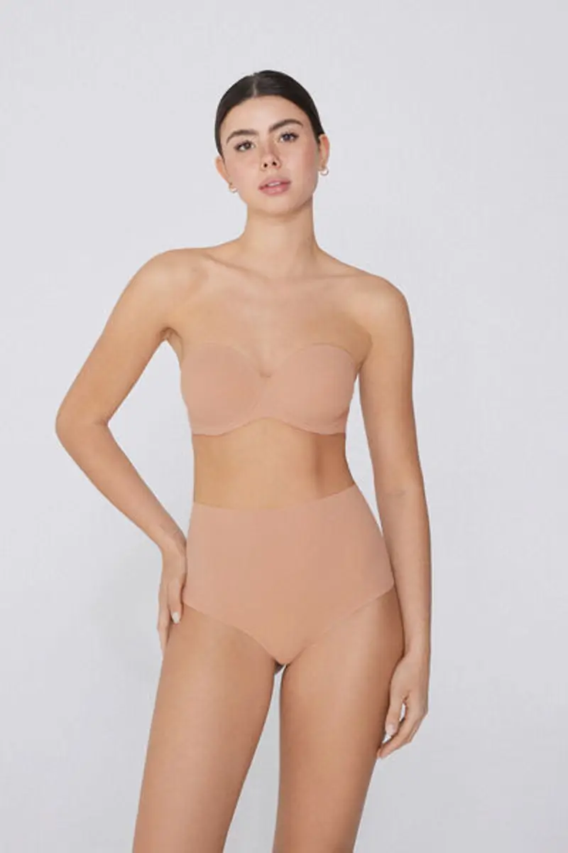 Tezenis Reggiseno a Fascia Leggermente Imbottito Microfibra Riciclata Full Coverage Donna Naturale Taglia 4E miniatura 3