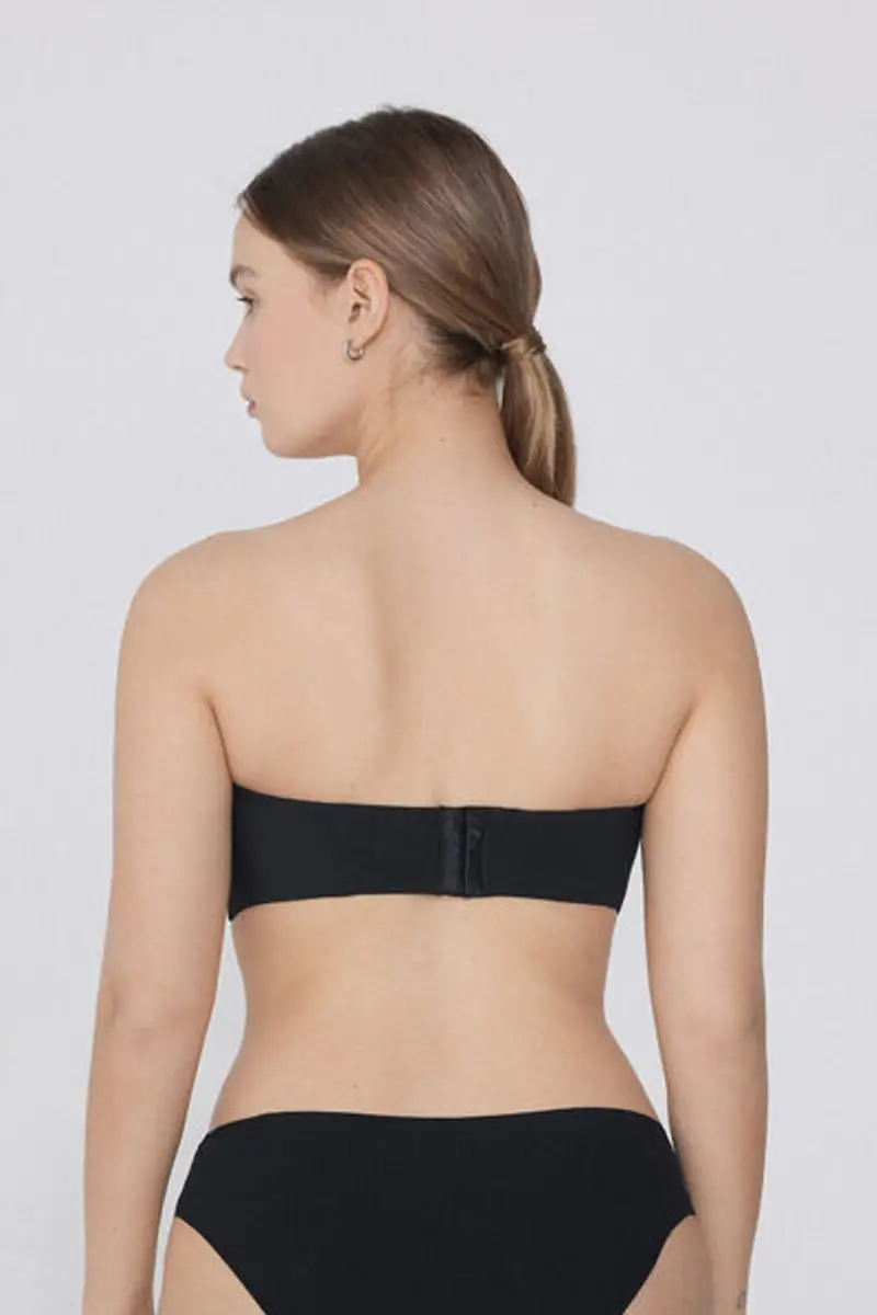 Tezenis Reggiseno a Fascia Leggermente Imbottito Microfibra Riciclata Full Coverage Donna Nero Taglia 4E miniatura 2