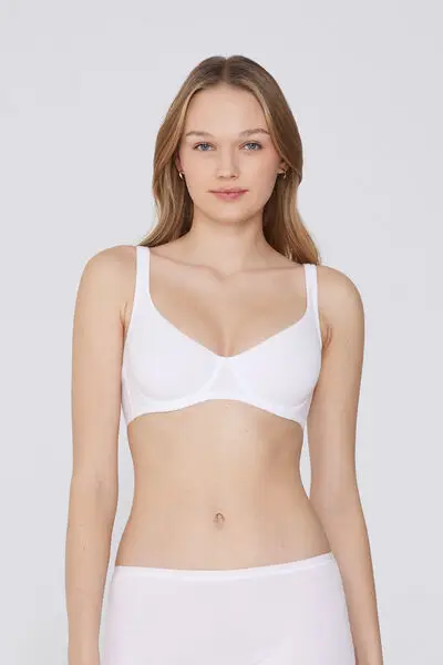 Reggiseno Balconcino in Cotone Organico Paris Donna Bianco miniatura 2