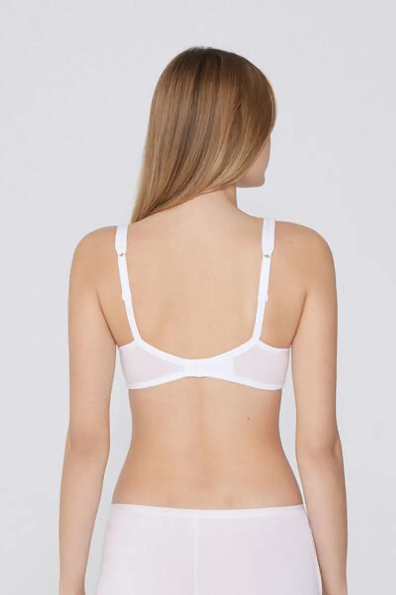 Tezenis Reggiseno Balconcino in Cotone Organico Paris Donna Bianco Taglia 2B miniatura 2
