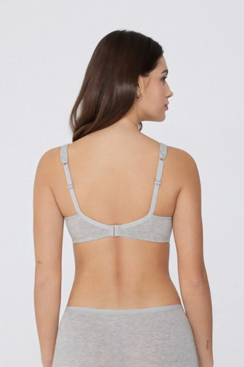 Tezenis Reggiseno Balconcino in Cotone Organico Paris Donna Grigio Taglia 4D miniatura 2