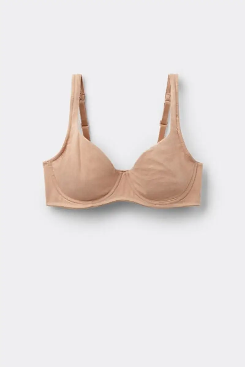 Tezenis Reggiseno Balconcino in Cotone Organico Paris Donna Naturale Taglia 2B