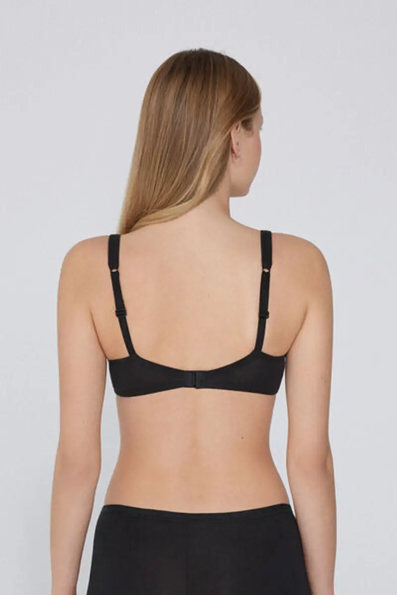 Tezenis Reggiseno Balconcino in Cotone Organico Paris Donna Nero Taglia 2B miniatura 2