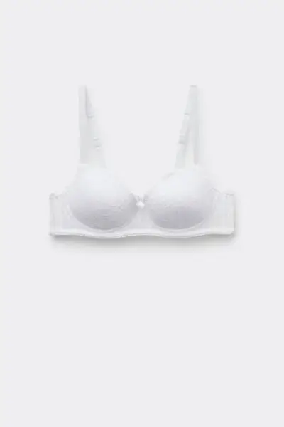 Reggiseno Balconcino Leggermente Imbottito Pizzo Riciclato Wien Donna Bianco