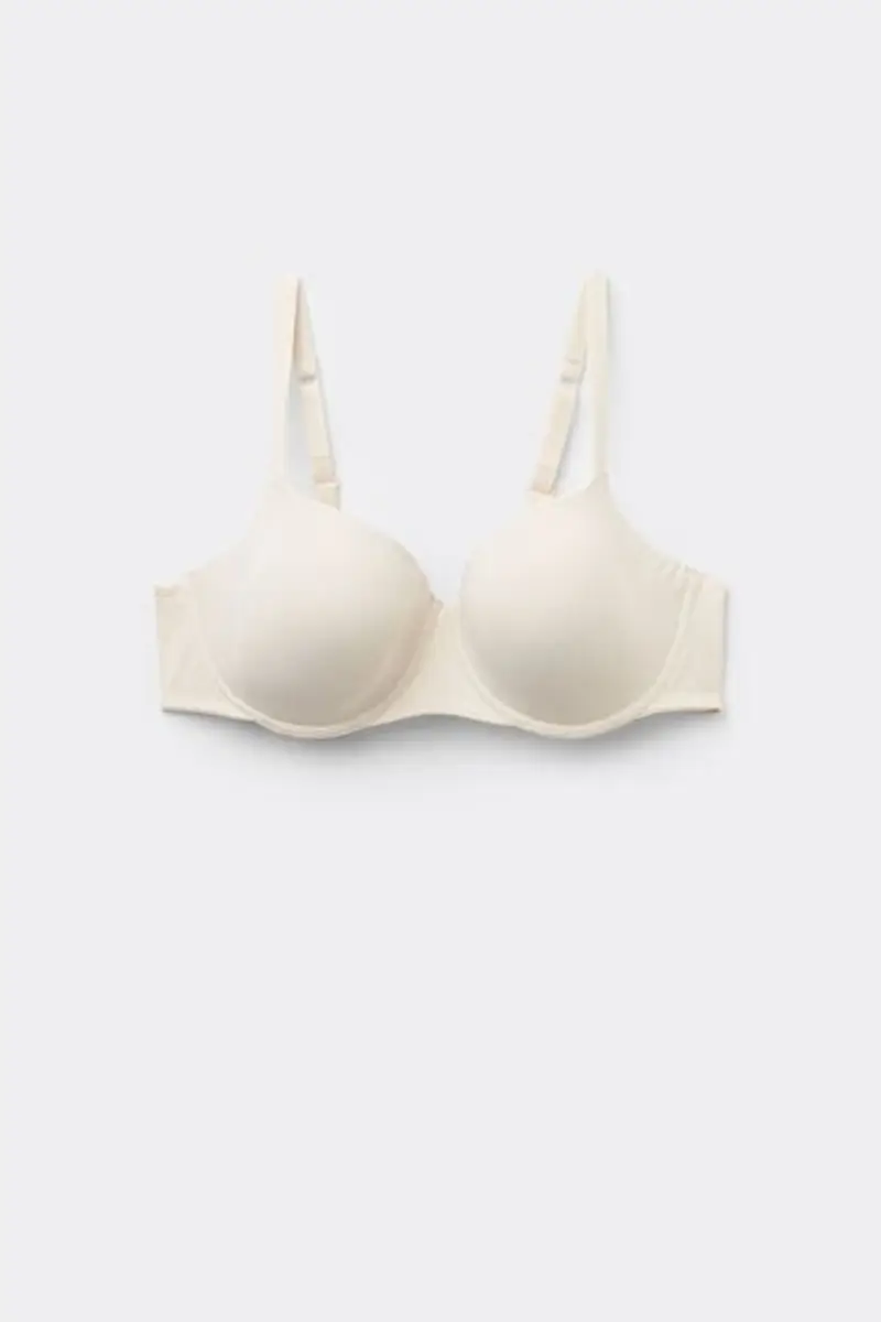 Tezenis Reggiseno Balconcino Microfibra Riciclata Full Coverage Prague Donna Avorio Taglia 3C