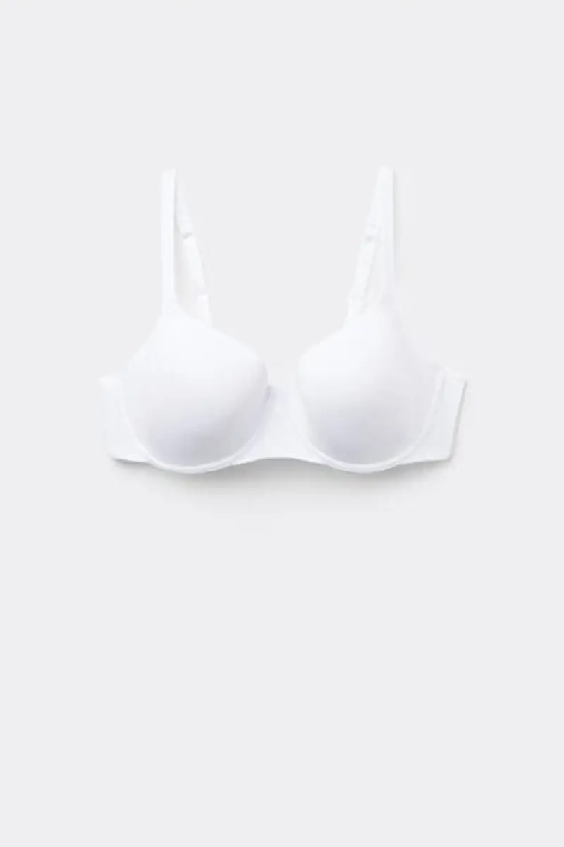 Tezenis Reggiseno Balconcino Microfibra Riciclata Full Coverage Prague Donna Bianco Taglia 4C