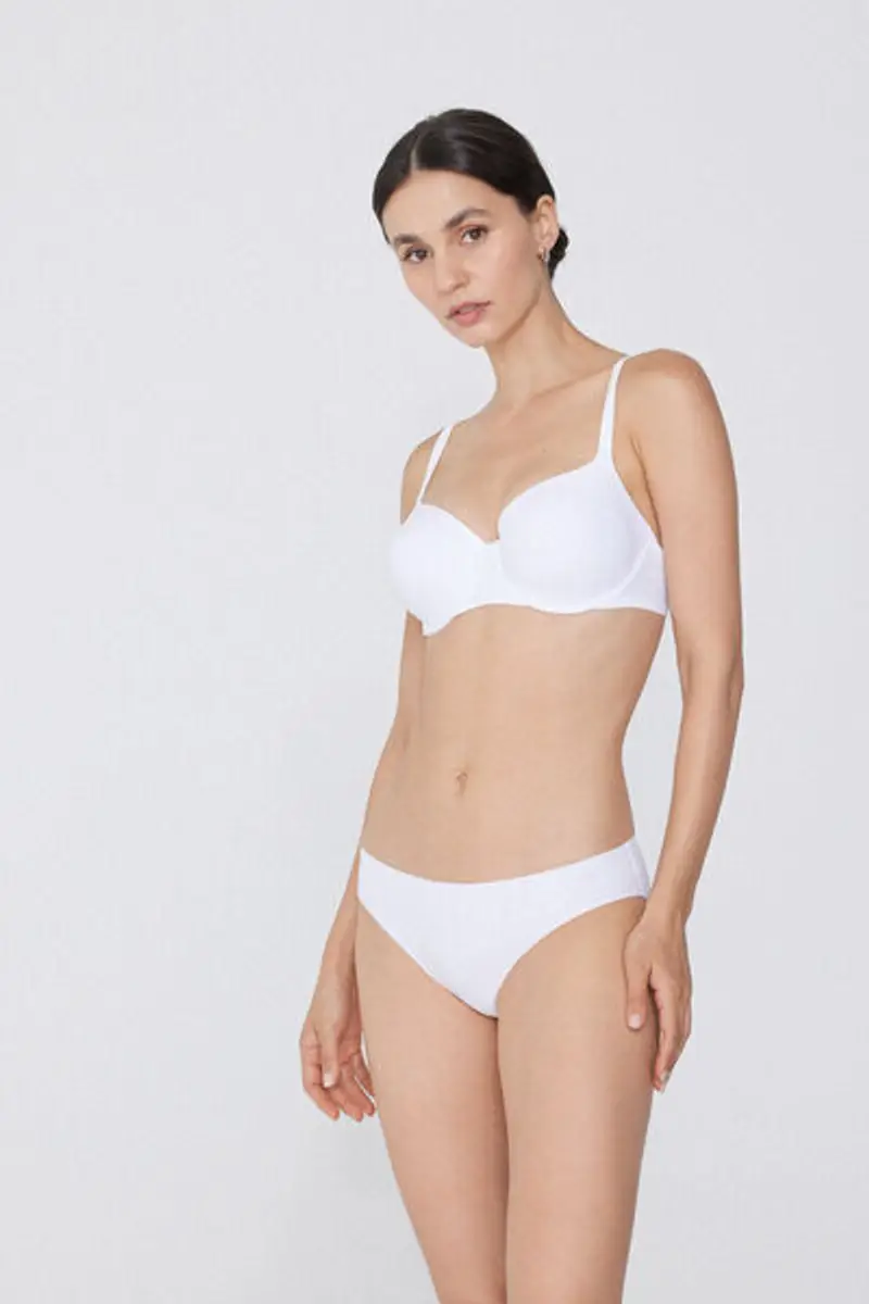 Tezenis Reggiseno Balconcino Microfibra Riciclata Full Coverage Prague Donna Bianco Taglia 4C miniatura 3