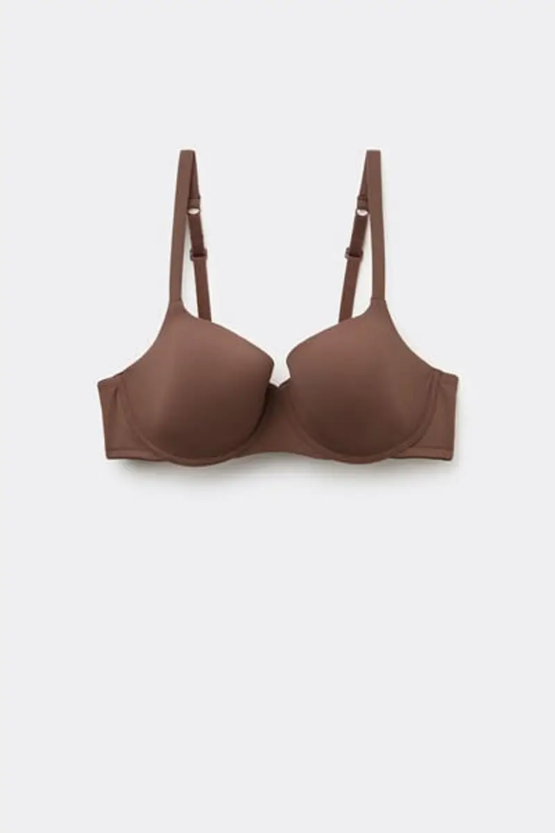 Tezenis Reggiseno Balconcino Microfibra Riciclata Full Coverage Prague Donna Marrone Taglia 2C