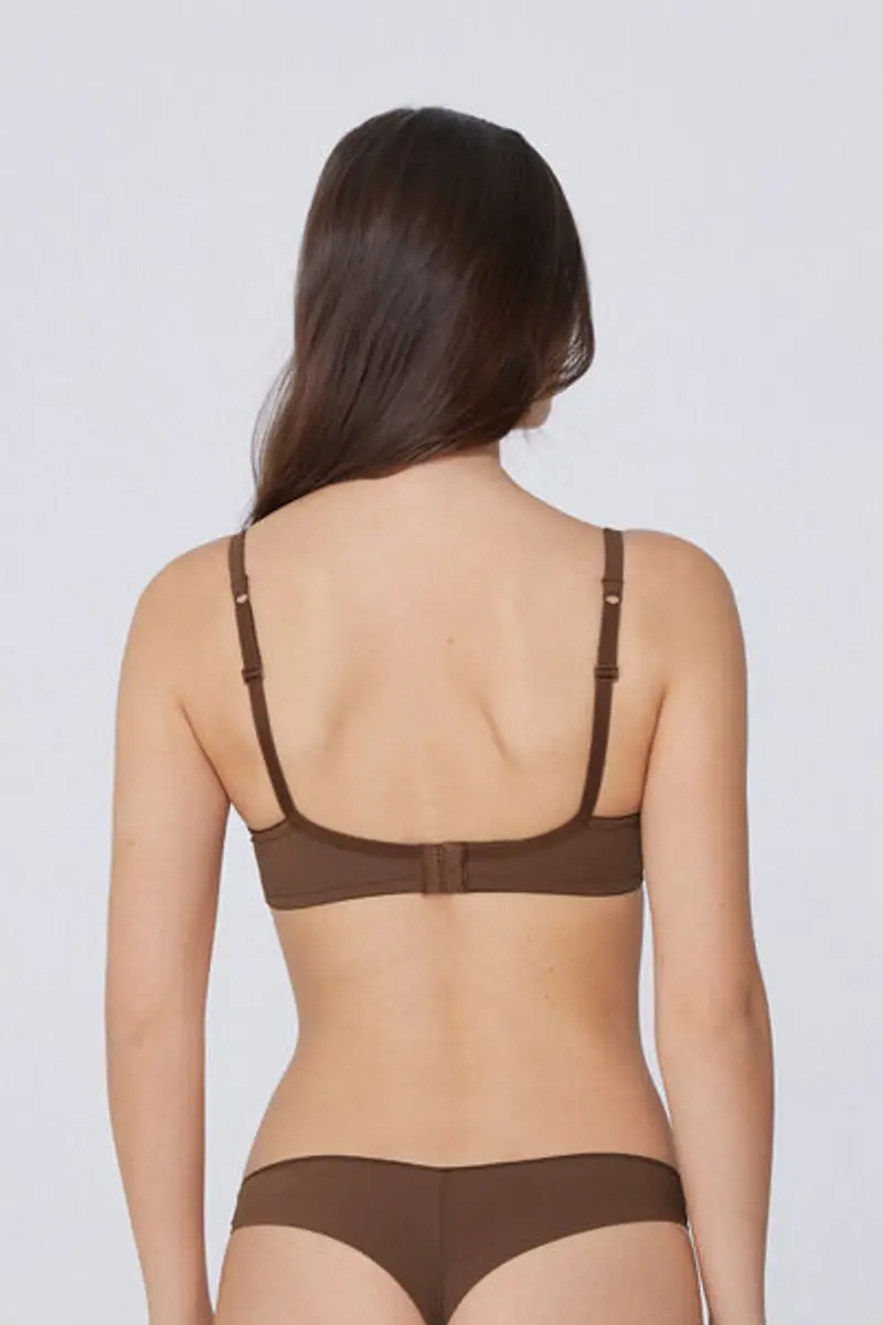 Tezenis Reggiseno Balconcino Microfibra Riciclata Full Coverage Prague Donna Marrone Taglia 2C miniatura 2