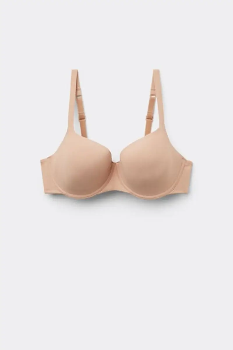Tezenis Reggiseno Balconcino Microfibra Riciclata Full Coverage Prague Donna Naturale Taglia 3C