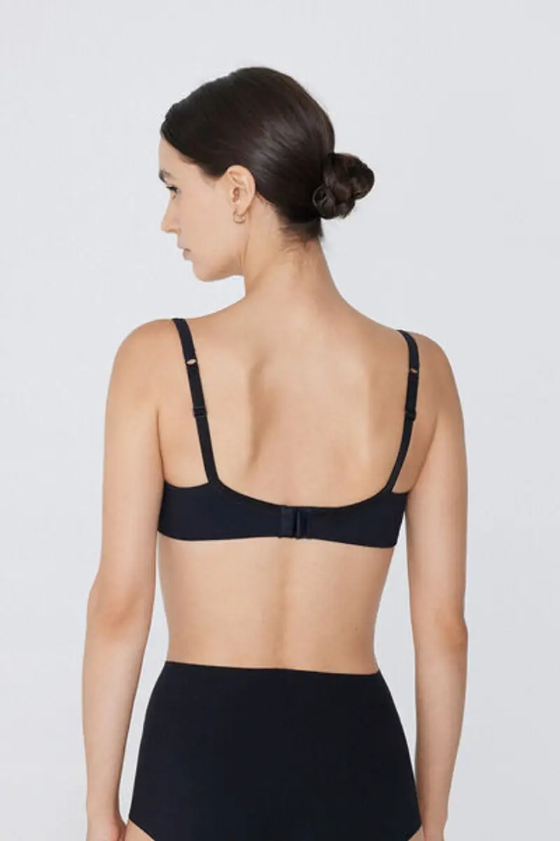 Tezenis Reggiseno Balconcino Microfibra Riciclata Full Coverage Prague Donna Nero Taglia 3E miniatura 2