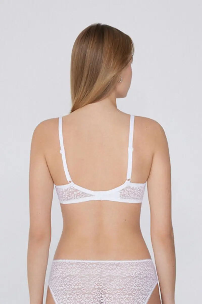 Tezenis Reggiseno Balconcino Non Imbottito in Pizzo Riciclato Paris Donna Bianco Taglia 3D miniatura 2