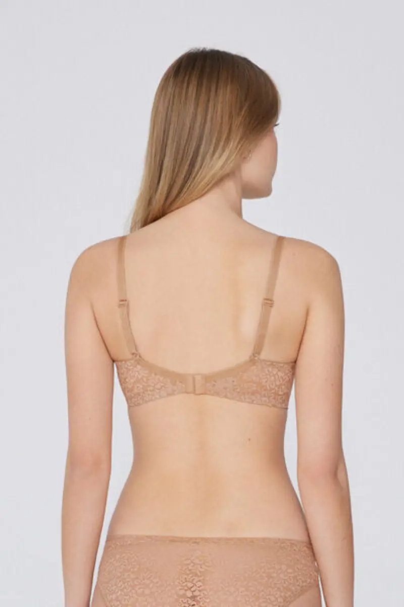 Tezenis Reggiseno Balconcino Non Imbottito in Pizzo Riciclato Paris Donna Naturale Taglia 2B miniatura 2