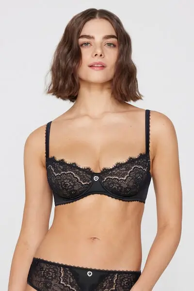 Reggiseno Balconcino Paris Dark Romance Donna Nero miniatura 2