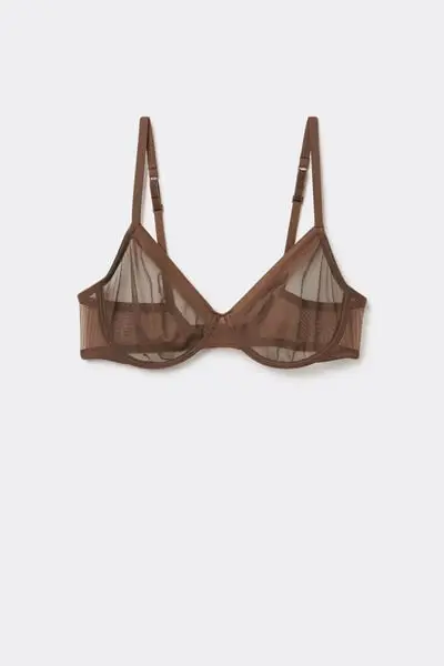 Reggiseno Balconcino Paris Essential Tulle Donna Marrone