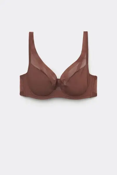 Reggiseno Balconcino Paris Essential Tulle Donna Marrone