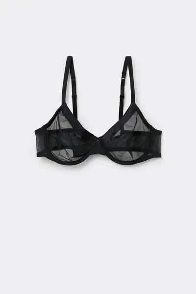 Reggiseno Balconcino Paris Essential Tulle Donna Nero