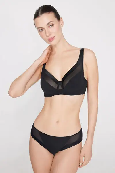 Reggiseno Balconcino Paris Essential Tulle Donna Nero miniatura 2