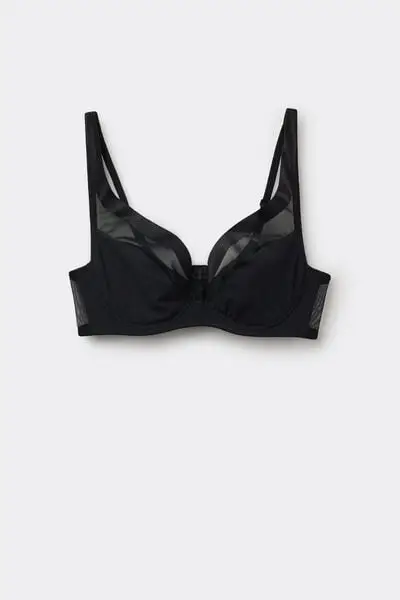 Reggiseno Balconcino Paris Essential Tulle Donna Nero