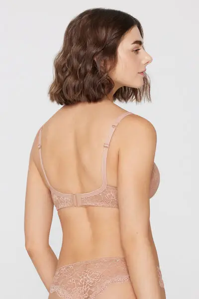 Reggiseno Balconcino Pizzo Riciclato Full Coverage Prague Donna Naturale miniatura 3