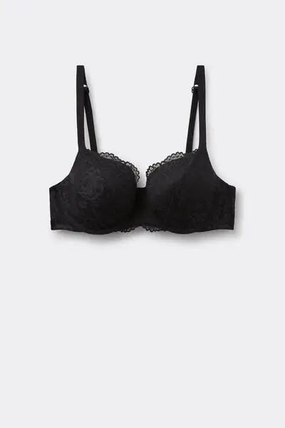Reggiseno Balconcino Pizzo Riciclato Full Coverage Prague Donna Nero