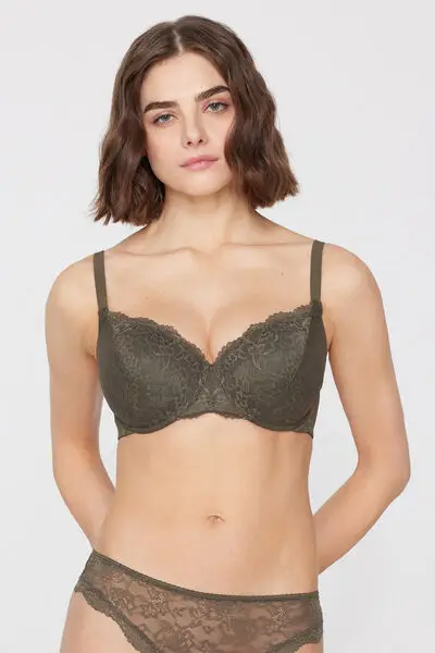 Reggiseno Balconcino Pizzo Riciclato Full Coverage Prague Donna Verde miniatura 2