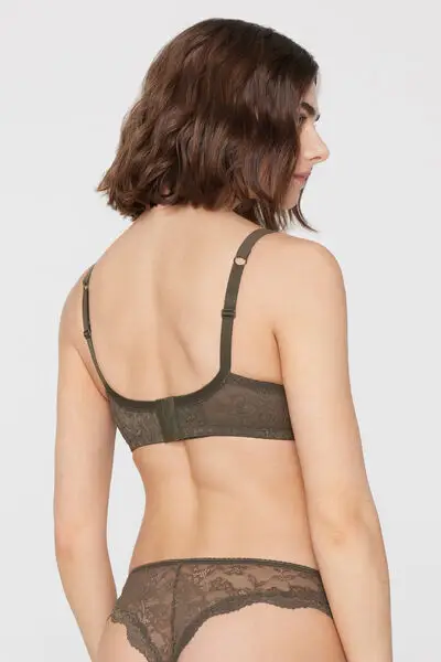 Reggiseno Balconcino Pizzo Riciclato Full Coverage Prague Donna Verde miniatura 3