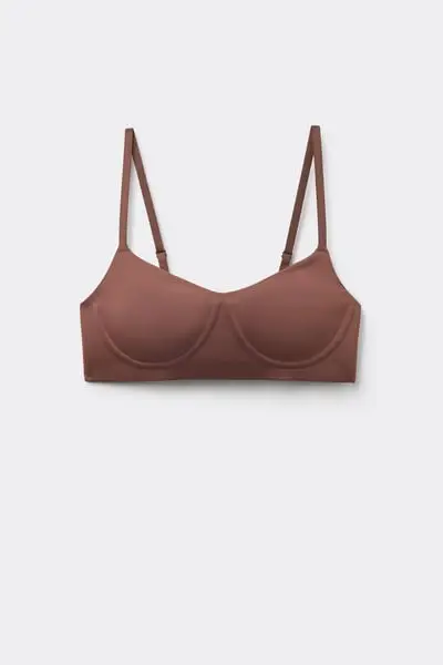 Reggiseno Balconcino Taglio Vivo Natural Lifting Donna Marrone