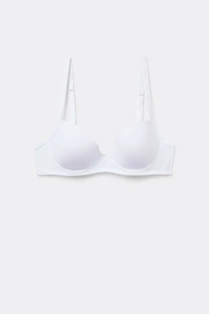 Tezenis Reggiseno Balconette in Microfibra Riciclata Wien Donna Bianco Taglia 3E