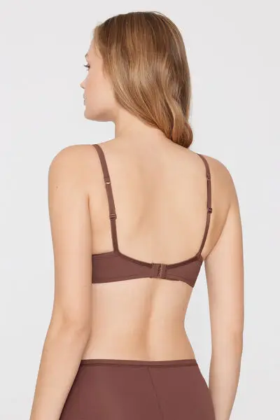 Reggiseno Balconette in Microfibra Riciclata Wien Donna Marrone miniatura 3