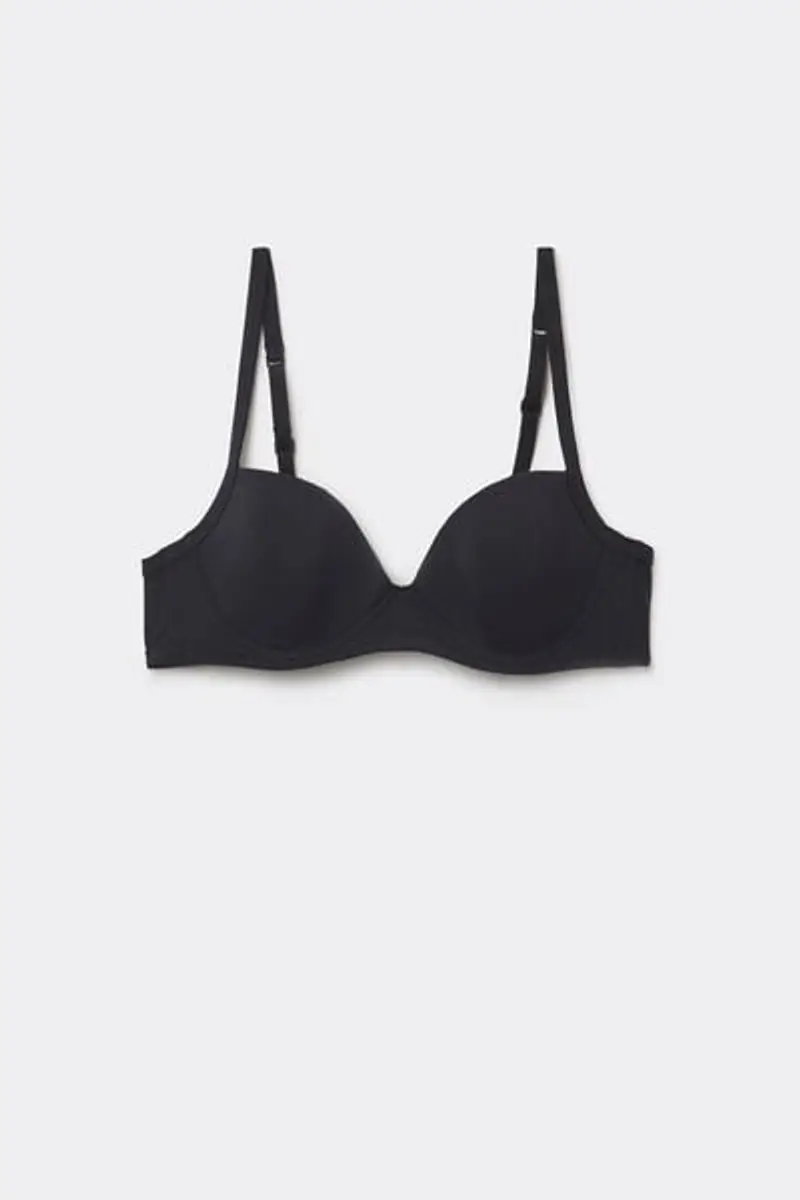Tezenis Reggiseno Balconette in Microfibra Riciclata Wien Donna Nero Taglia 2B