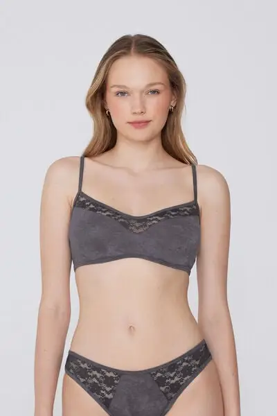 Reggiseno Brassiere Washed Dream Donna Grigio miniatura 2