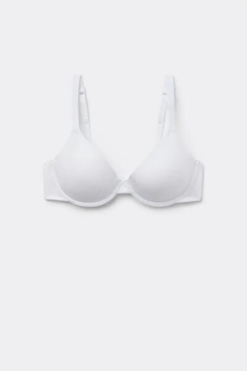 Tezenis Reggiseno Cotone Organico Push-up Athens Donna Bianco Taglia 1B