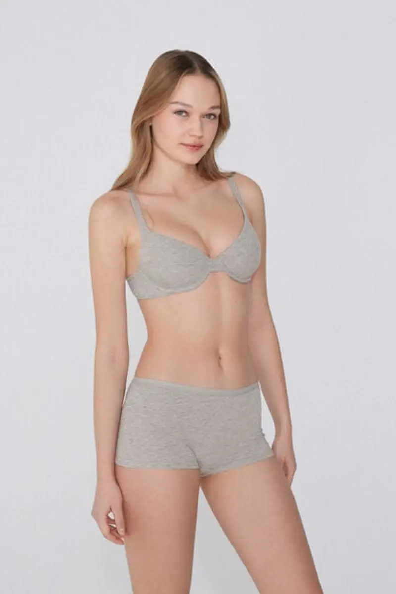 Tezenis Reggiseno Cotone Organico Push-up Athens Donna Grigio Taglia 5B miniatura 3