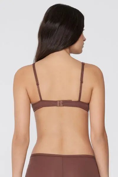 Reggiseno Cotone Organico Push-up Athens Donna Marrone miniatura 3