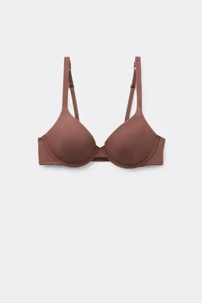Reggiseno Cotone Organico Push-up Athens Donna Marrone