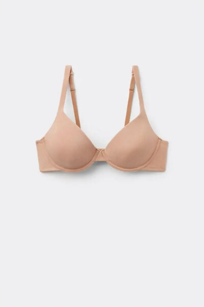 Tezenis Reggiseno Cotone Organico Push-up Athens Donna Naturale Taglia 1B