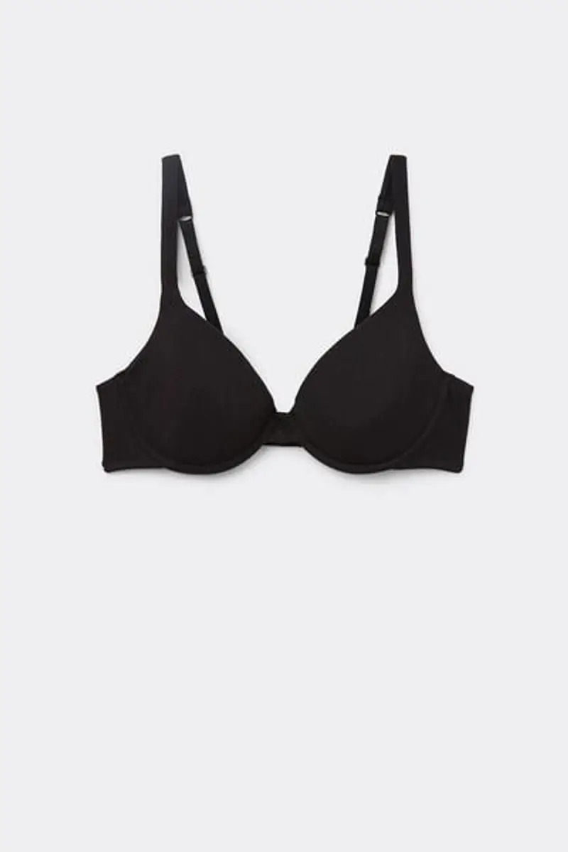 Tezenis Reggiseno Cotone Organico Push-up Athens Donna Nero Taglia 4C