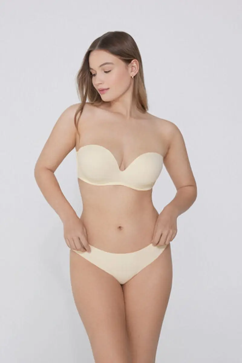 Tezenis Reggiseno Fascia Imbottita in Microfibra Riciclata New York Donna Avorio Taglia 2B miniatura 3